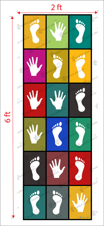 Hopscotch Kids Adult Jumping Play sheet Mat Brain Activity School Park Water Proof 6ft x 2ft