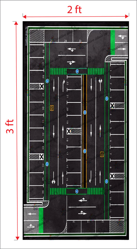 kids car parking play sheet mat children brain and physical healthy activity plastic water proof