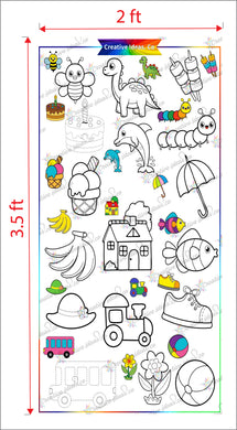 Kids Colouring Mat Art Water Color Marker Reusable Children Drawing roll Sketch level 1